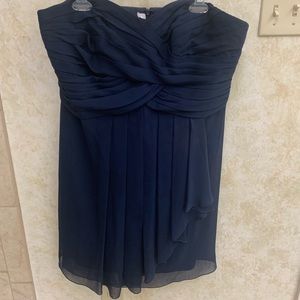 Navy Blue Strapless Dress